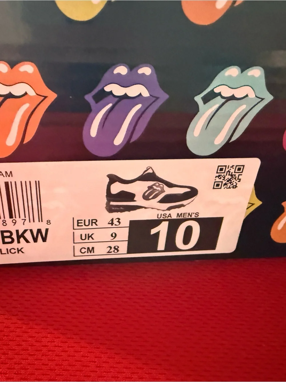 Skechers Black and White Rolling Stones Logo Sneakers